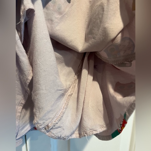 Gray Casual 🦉 Dress, Zips in Back -Covered w Owls, Cats & Birds & Little Collar - Picture 7 of 8